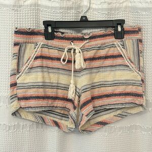 Jolt navy,tan,pink elastic waistband shorts